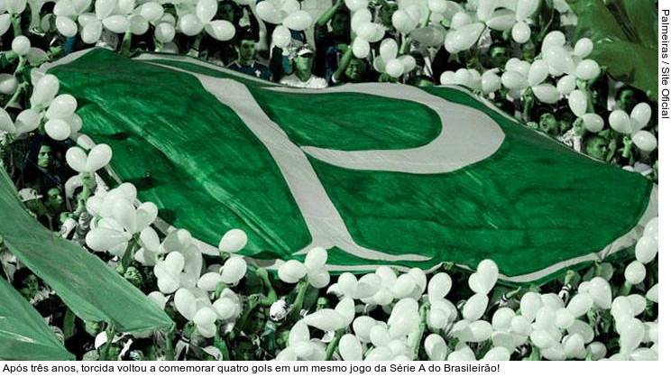  Após três anos, torcida voltou a comemorar quatro gols em um mesmo jogo da Série A do Brasileirão!