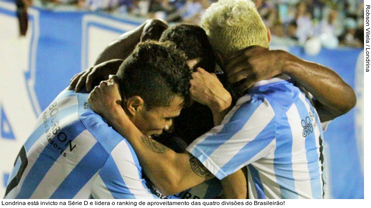  Londrina está invicto na Série D e lidera o ranking de aproveitamento das quatro divisões do Brasileirão!