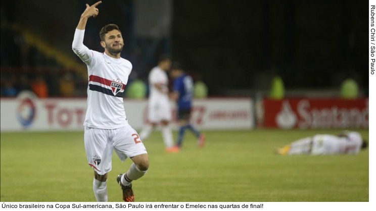  Único brasileiro na Copa Sul-americana, São Paulo irá enfrentar o Emelec nas quartas de final!