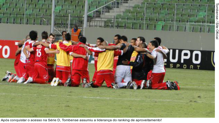  Após conquistar o acesso na Série D, Tombense assumiu a liderança do ranking de aproveitamento!