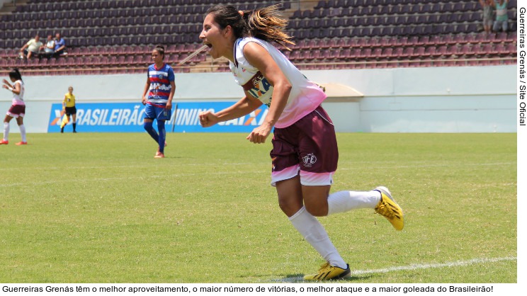 Guerreiras Grenás têm o melhor aproveitamento, o maior número de vitórias, o melhor ataque e a maior goleada do Brasileirão!