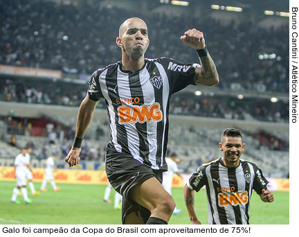  Galo foi campeão da Copa do Brasil com aproveitamento de 75%!