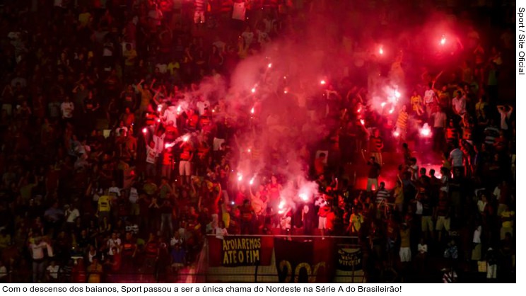 Com o descenso dos baianos, Sport passou a ser a única chama do Nordeste na Série A do Brasileirão!