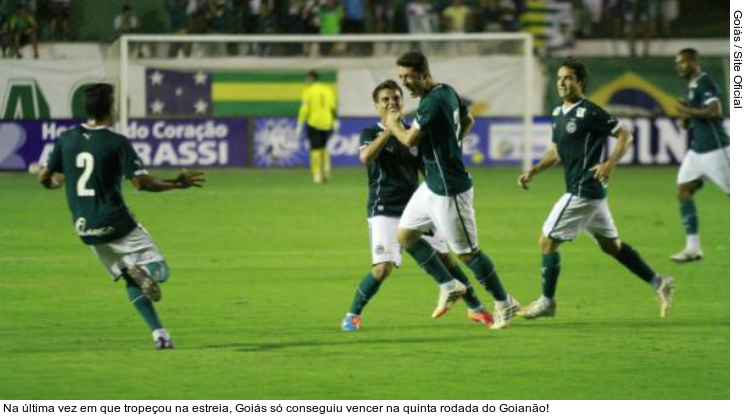  Na última vez em que tropeçou na estreia, Goiás só conseguiu vencer na quinta rodada do Goianão!