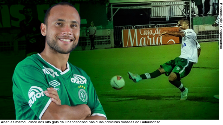  Ananias marcou cinco dos oito gols da Chapecoense nas duas primeiras rodadas do Catarinense!