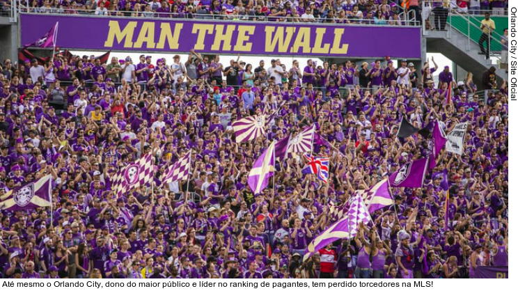  Até mesmo o Orlando City, dono do maior público e líder no ranking de pagantes, tem perdido torcedores na MLS!