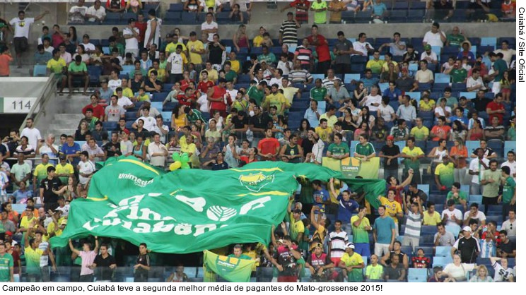  Campeão em campo, Cuiabá teve a segunda melhor média de pagantes do Mato-grossense 2015!