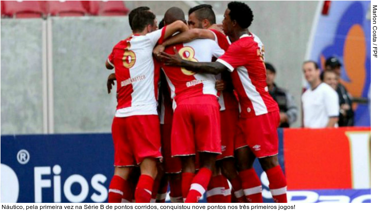  Náutico, pela primeira vez na Série B de pontos corridos, conquistou nove pontos nos três primeiros jogos!