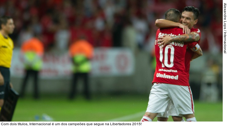  Com dois títulos, Internacional é um dos campeões que segue na Libertadores 2015!