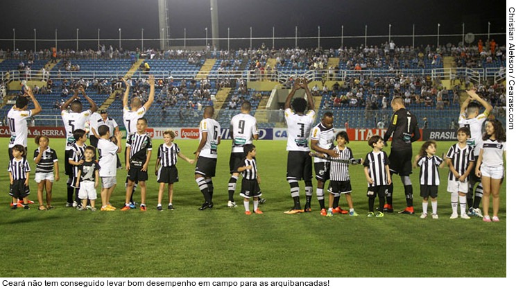  Ceará não tem conseguido levar bom desempenho em campo para as arquibancadas!