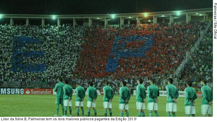  Líder da Série B, Palmeiras tem os dois maiores públicos pagantes da Edição 2013!