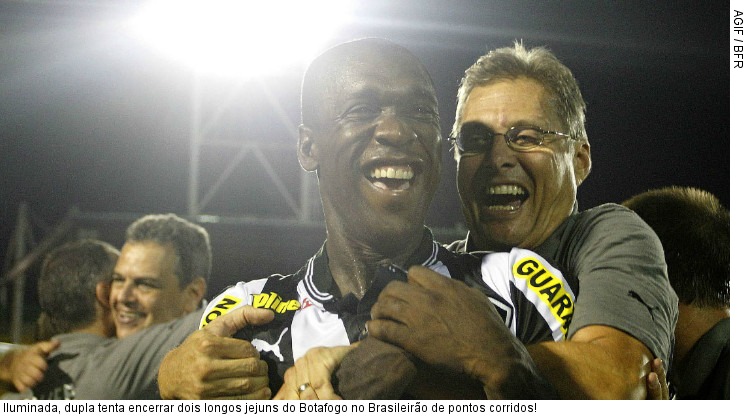  Iluminada, dupla tenta encerrar dois longos jejuns do Botafogo no Brasileirão de pontos corridos!